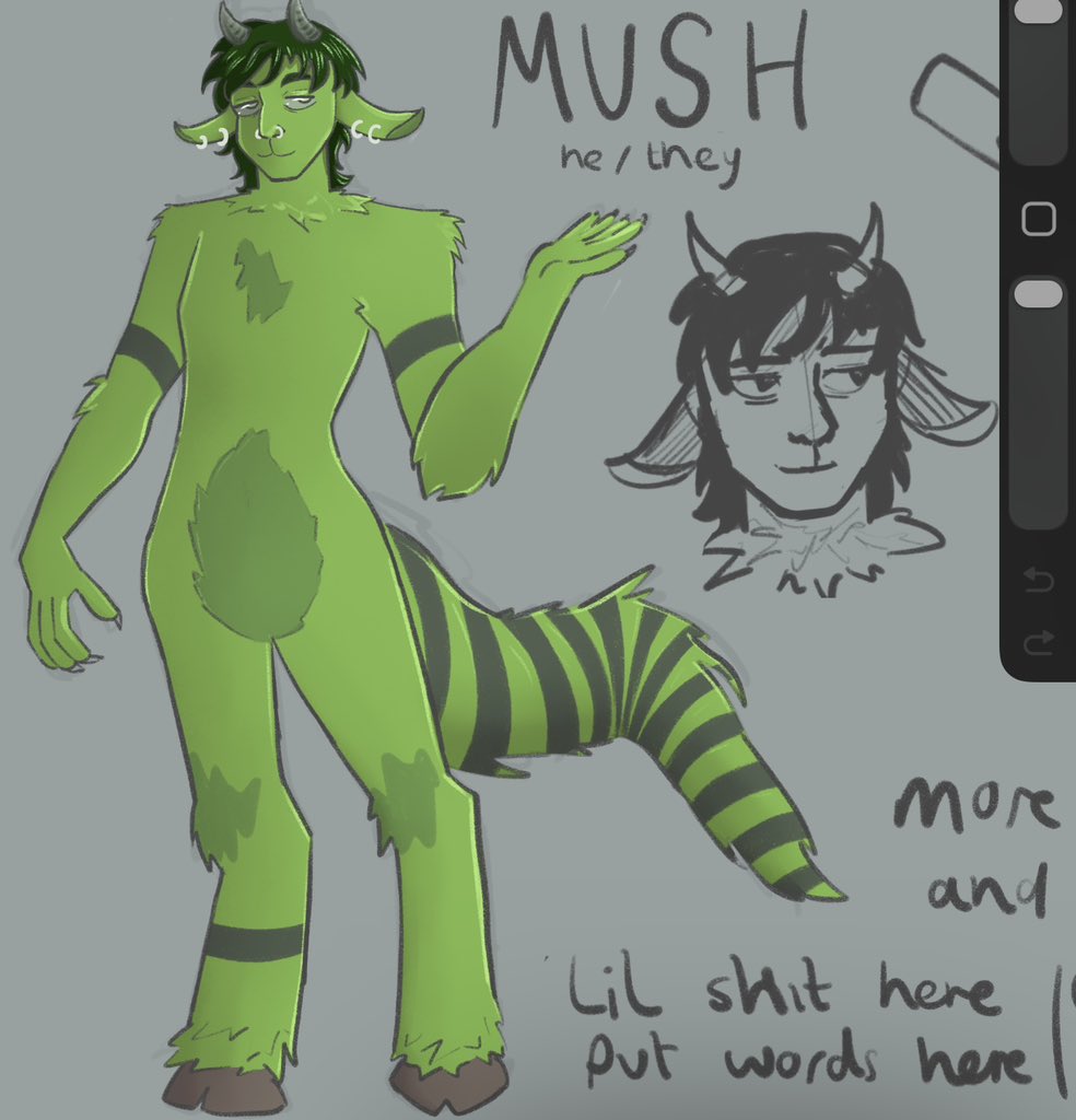 Wip of my sona ref sheet 💚
