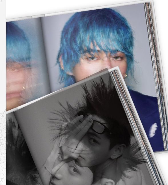btschartsdailyc's tweet image. OMG TAEHYUNG WITH BLUE HAIR