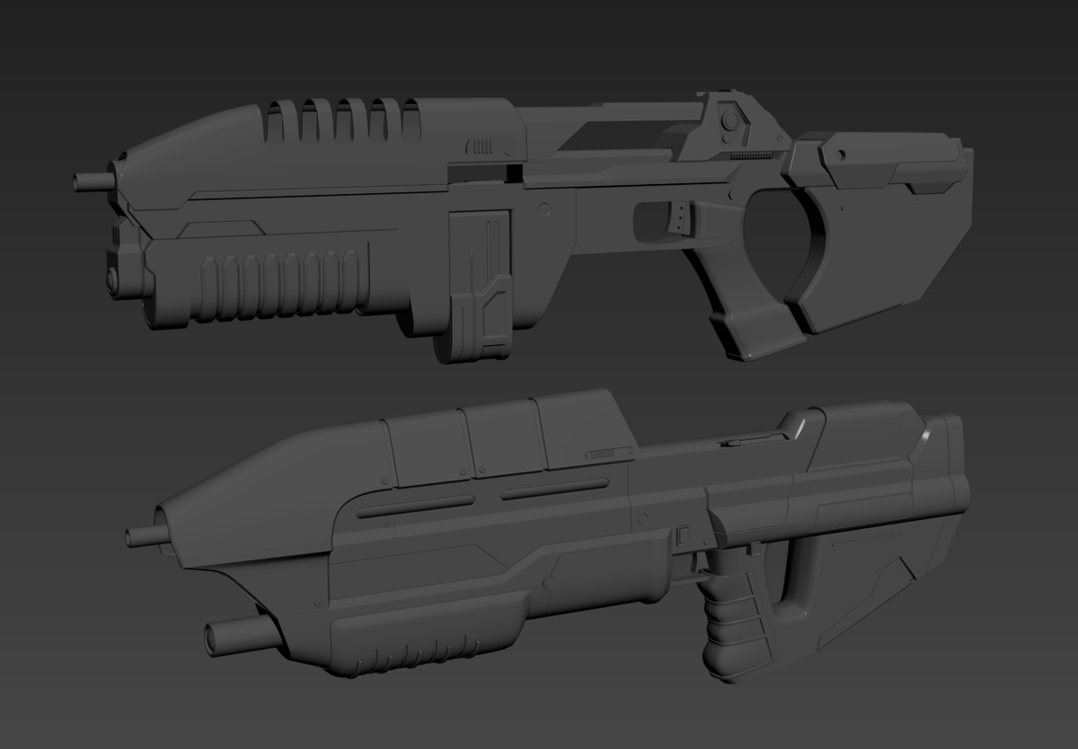 SIIHENRY107's tweet image. Wip of a Halo redesign of a concept rifle/carbine along with my MA5B #3dmodeling #WIP #3DsMax
