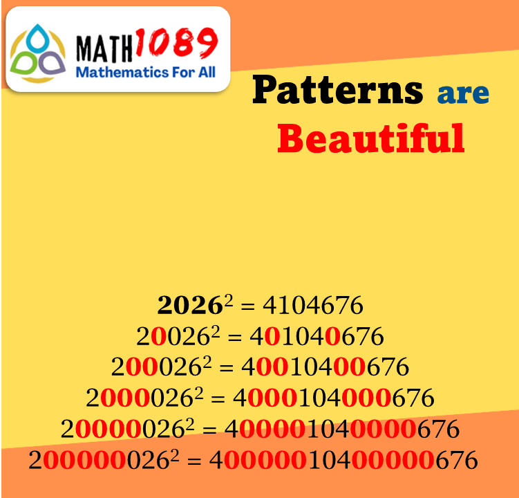 Patterns are Beautiful
Number Patterns and their Wonders
Price ₹200
Call 9748072279
Sample Chapter math1089.in/a-journey-thro…
Amazon Link amzn.in/d/4dpZC46 #published #publishedbook #books #booklovers #newbook #newbookrelease #readers #bookreaders #patterns #numberpatterns