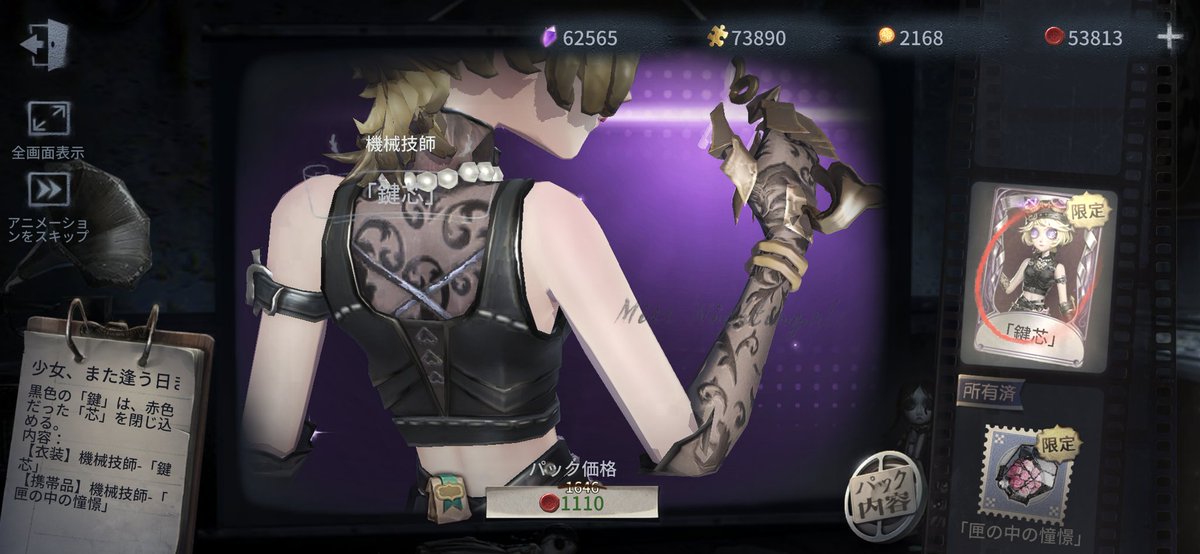 🤖機械技師｢鍵芯｣パック…1316エコー 🈹衣装40%割引…833エコー 🔴パック