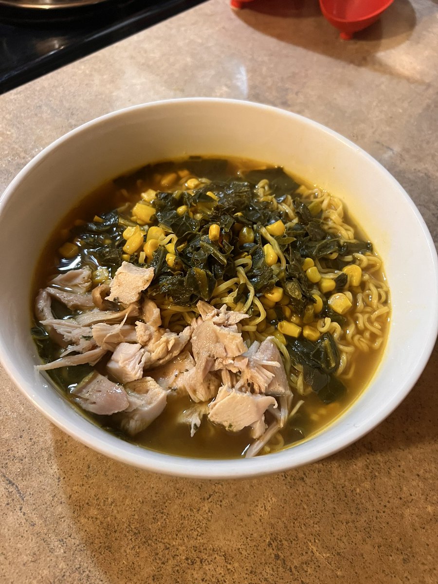 LiviSymone's tweet image. Y’all gone talk bout me or let me get my “Ramen” shit off??😭😂
Used some of that turkey stock and seasonings for my broth, added collards and turkey breast…
I regret nothing 😂😎