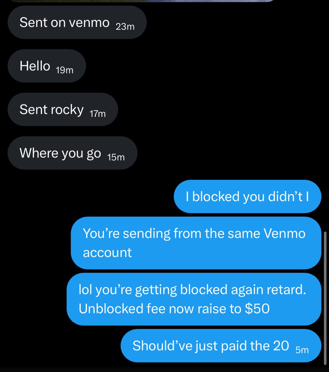 Goddessrockyy's tweet image. Trying to avoid the unblock fee just gets the fee raised 💀