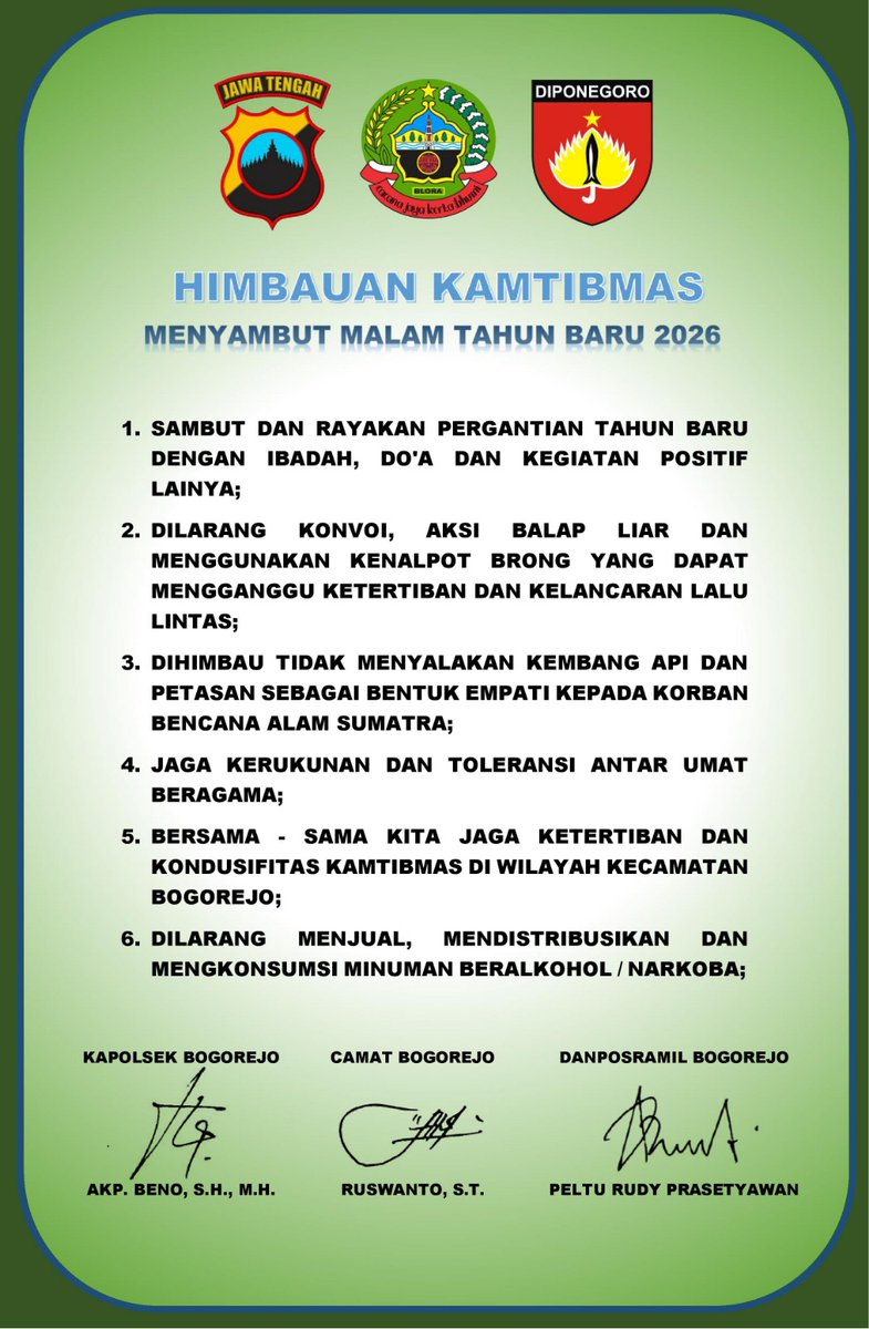 HIMBAUAN KAMTIBMAS WILAYAH KECAMATAN BOGOREJO

@ariefrohman838 
<a href="/sri/">Sri Kadimisetty</a>.setyorinii 
<a href="/komang/">I komang</a>.gede.irawadi 
@pemkabblora 
@polres_blora 
@kodim0721blora 
<a href="/satpolppkec/">satpolpp kec.cilandak jaksel</a>.bogorejo.