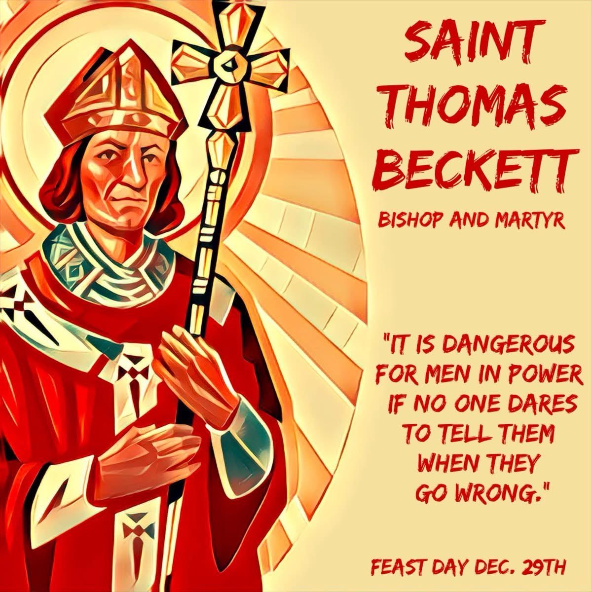 St Thomas Beckett, pray for us…