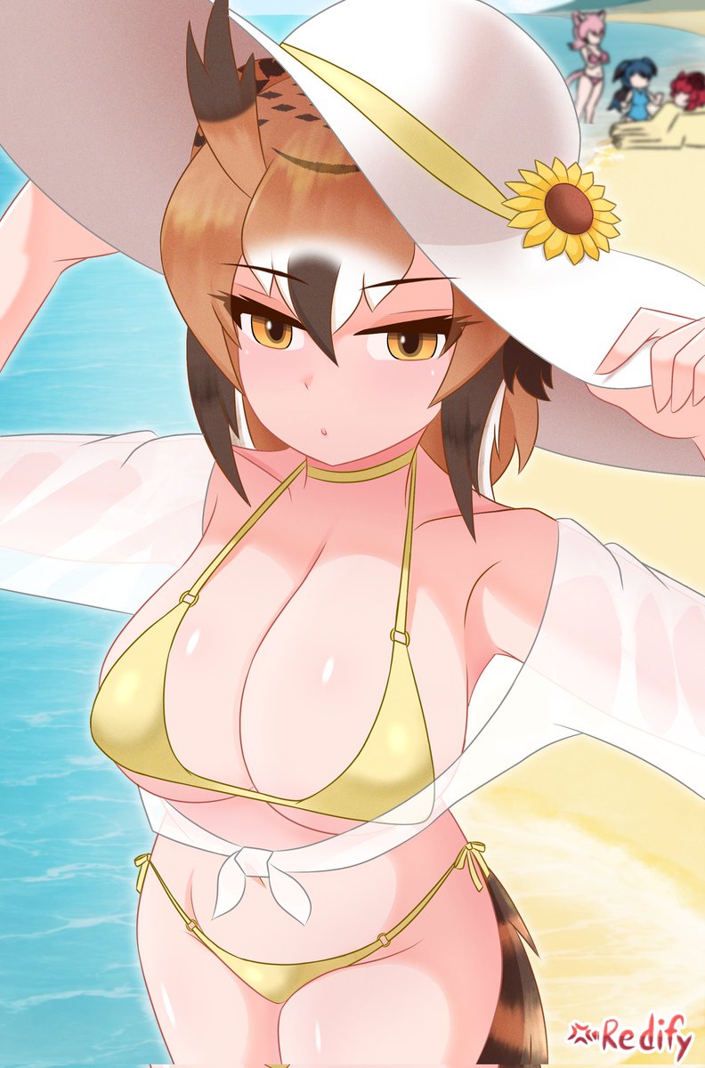 iRedify's tweet image. Mimi's Summer Swimsuit
SFW Illustration #けものフレンズ