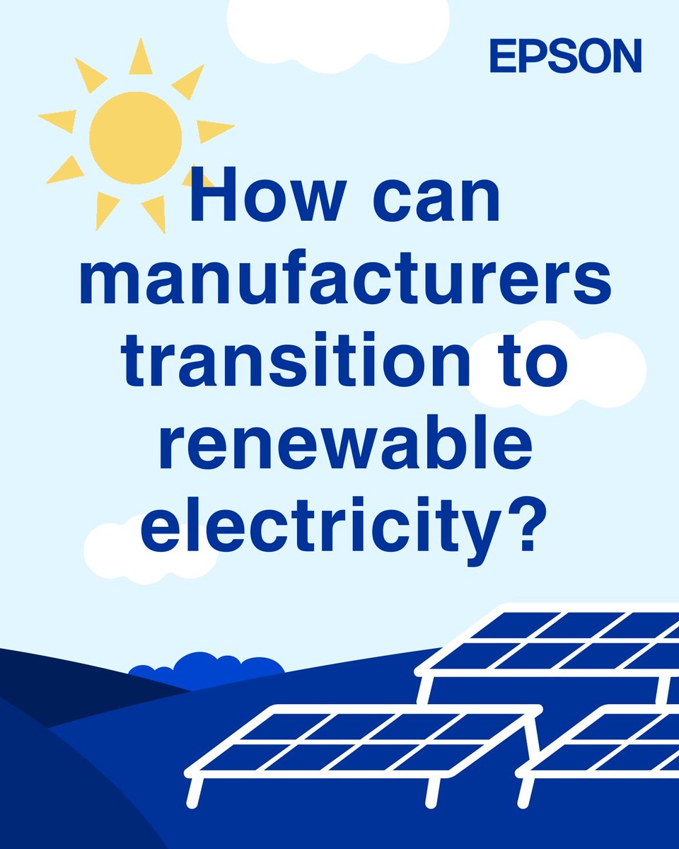 EpsonTaiwan's tweet photo. As part of our efforts to reduce #environmental impact, #Epson transitioned to 100% renewable electricity across all global sites* by the end of 2023.

* Excludes some sales sites and leased properties where the amount of electricity consumed cannot be determined. https://t.co/77EGx18FJ0