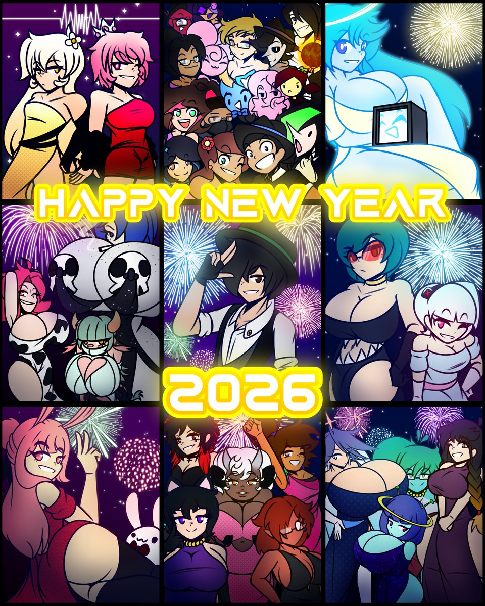 🌟HAPPY NEW YEAR!!!🌟
Even though last year was REALLY rough, I'm glad I could salvage some positivity out of it.

I wanted to draw some highlights of 2025, some meant for others out of appreciation! ✨

Thanks for 2.4k and let's hope 2026 is a good year! 🥂