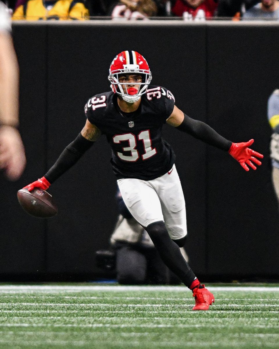 MilesGarrettTV's tweet image. Xavier Watts has now tied Deion Sanders for the most INTs by a #Falcons rookie.