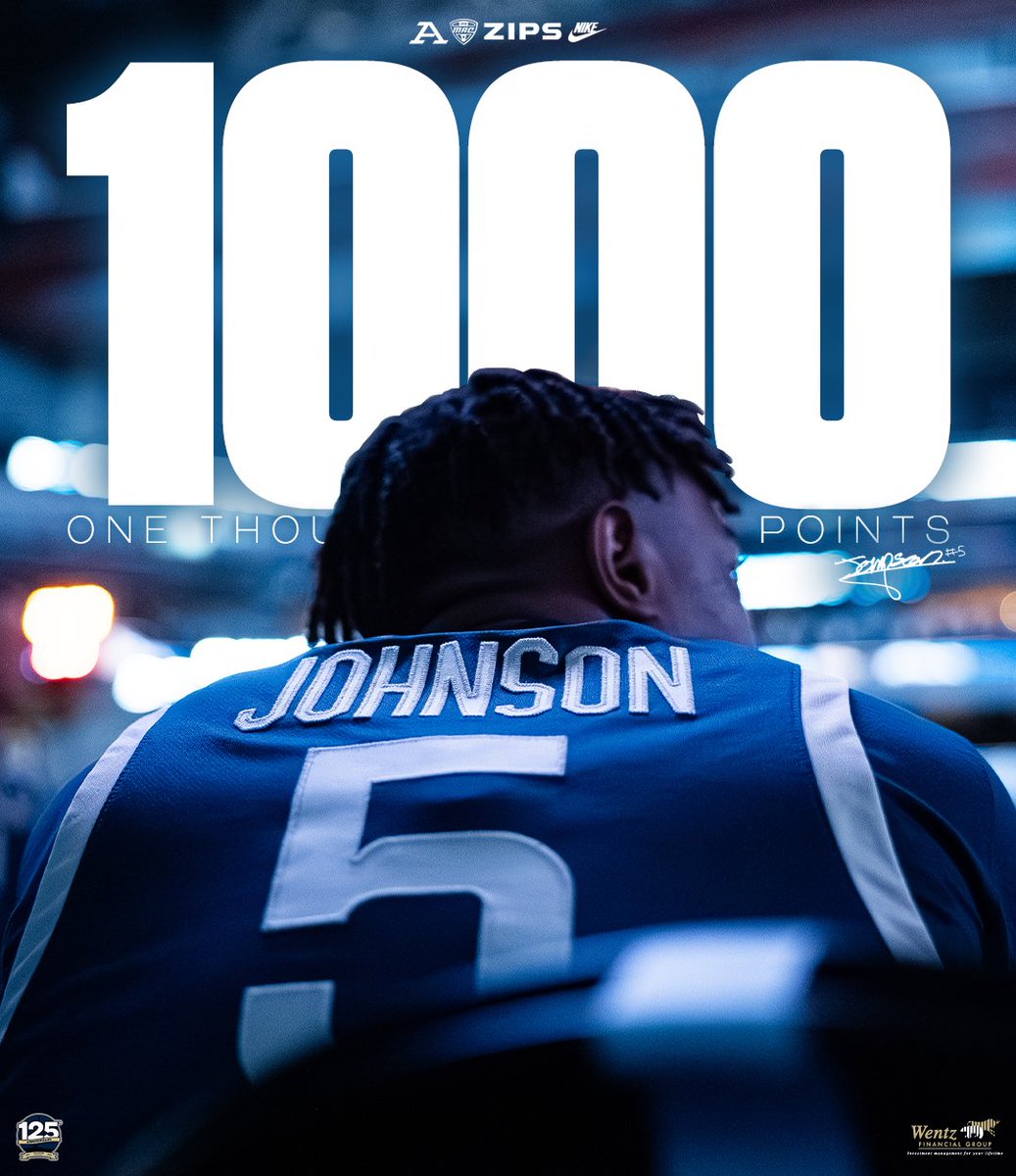 ZipsMBB's tweet image. The 50th player in Akron history to score 1,000 points in a Zips uniform. 

Welcome to the 1K club, TJ!

#GoZips🦘