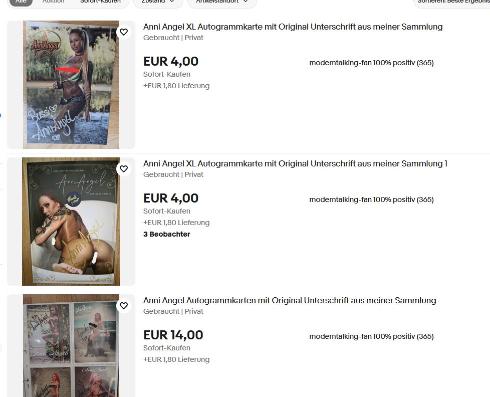 Ihr Lieben,
ich möchte euch heute unbedingt auf etwas aufmerksam machen, das mir sehr wichtig ist.
Aktuell werden meine Autogramme in größeren Mengen bestellt und anschließend auf eBay zu deutlich höheren Preisen weiterverkauft oder versteigert – teurer, als sie in meinem eigenen