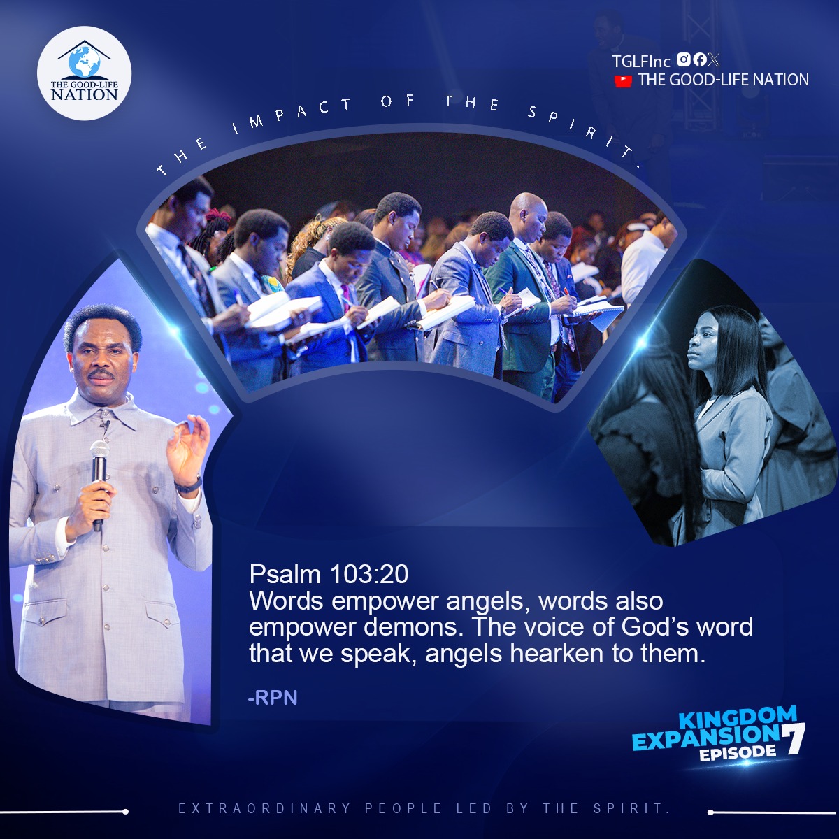 Psalm 103:20
Words empower angels, words also empower demons. The voice of God’s word that we speak, angels hearken to them. -RPN 

#RPN 
#KingdomExpansion7