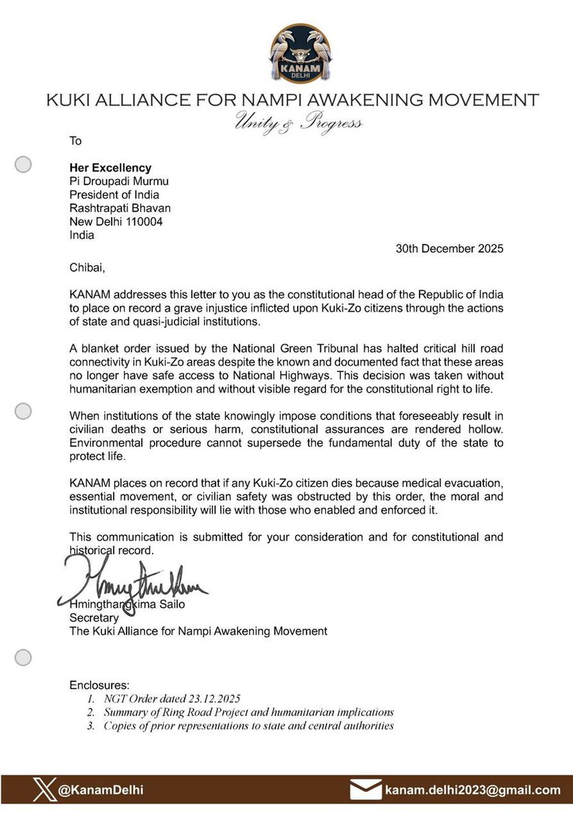 KANAM memorandum to the President of India.

<a href="/rashtrapatibhvn/">President of India</a>