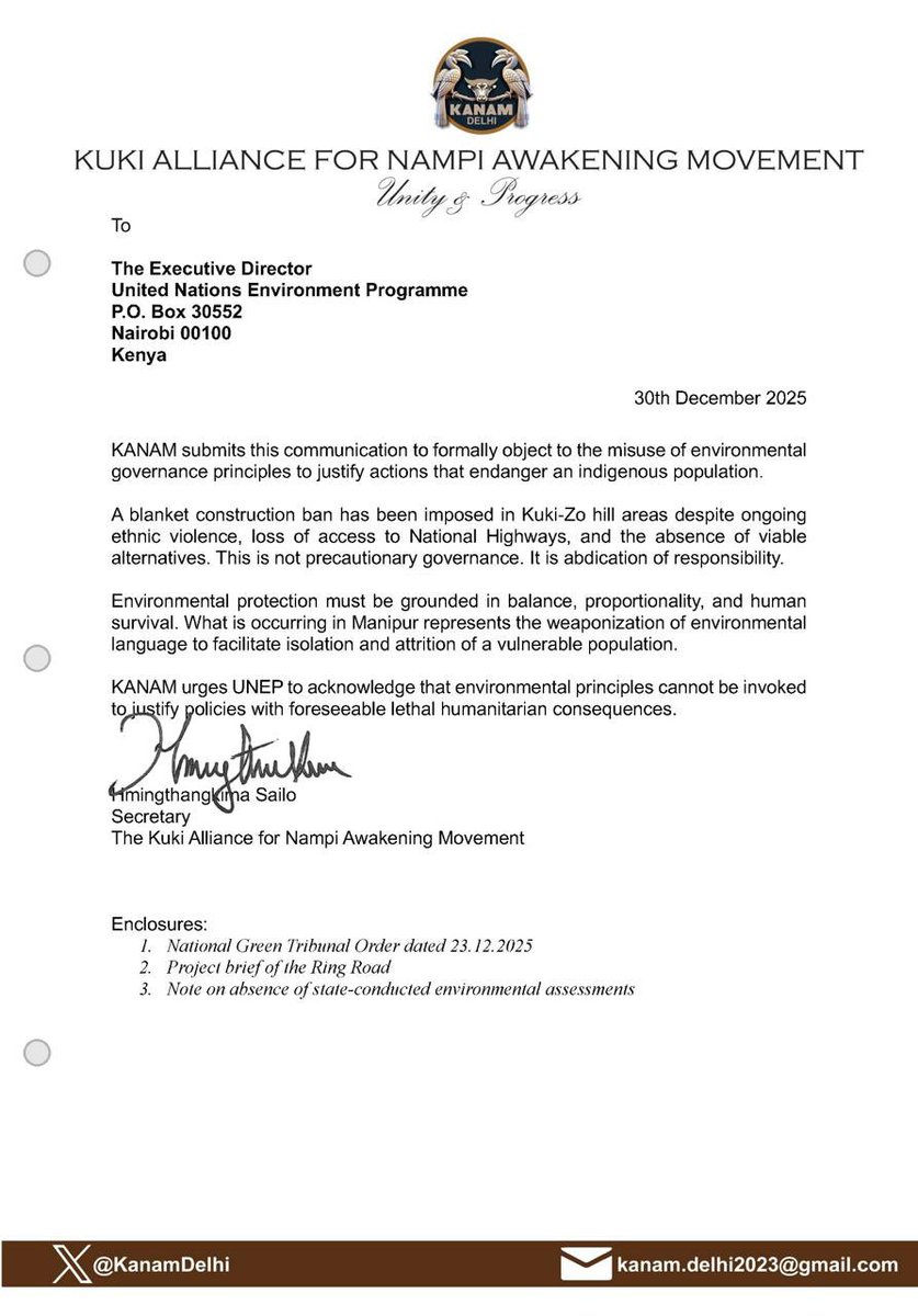 KANAM memorandum to the Executive Director of  the United Nations Environment Programme (UNEP)

<a href="/UN/">United Nations</a> <a href="/UNEP/">UN Environment Programme</a>