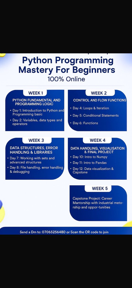 Learn Python as a beginner in 2026 for just 40k.

WhatsApp: wa.me/+2347065256480