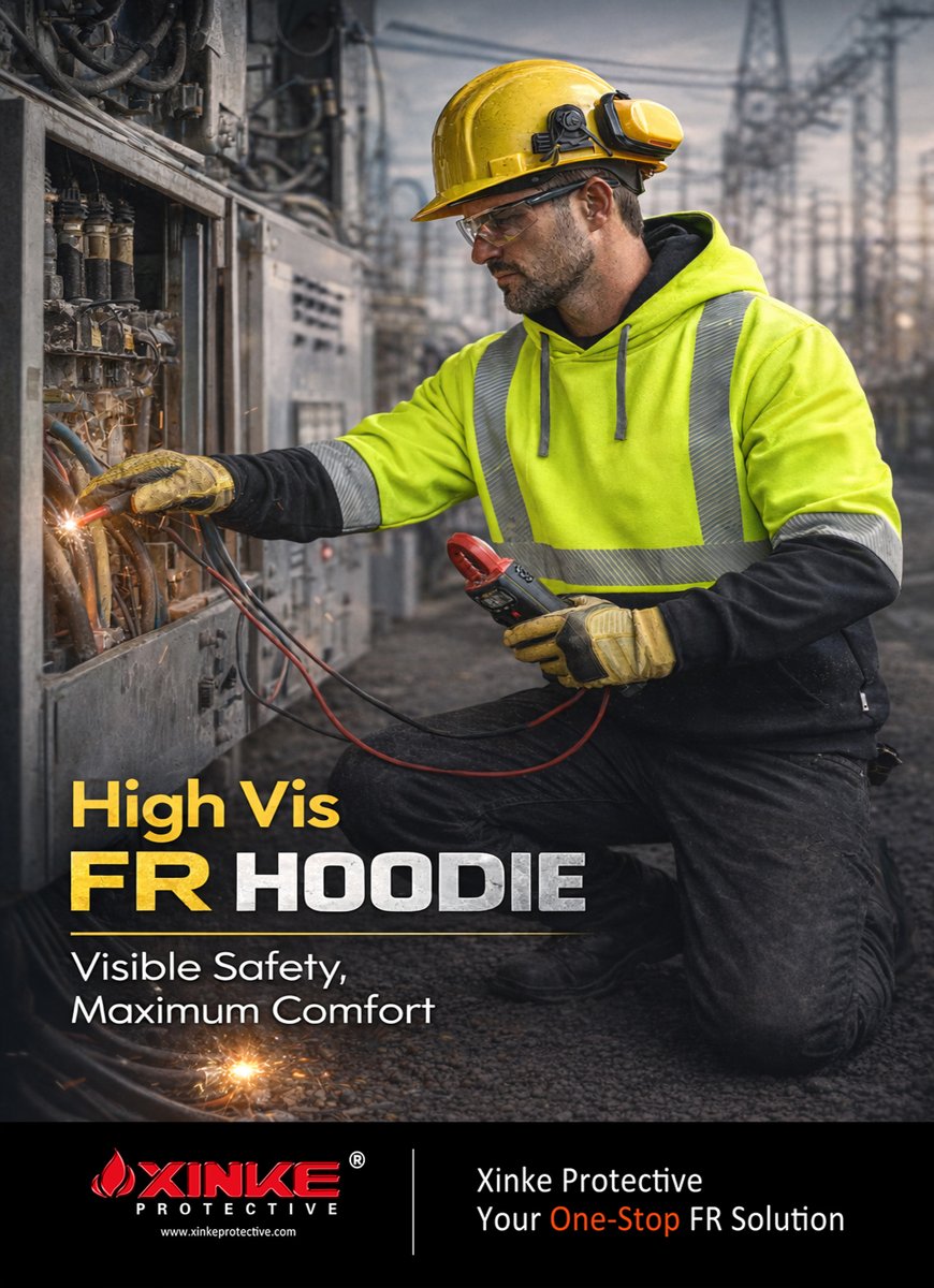 XinxiangXinke's tweet image. Our high-visibility FR hoodie is built for real action:
🔥 Flame resistant &amp;amp; arc rated
👀 High visibility where it actually matters
💪 Tough enough for the job, comfortable enough for all day

Just reliable protection doing its job — while you do yours.
xinkeprotective.com