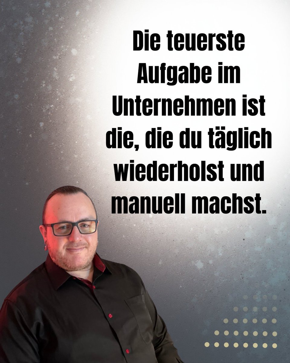 Teuerste Aufgabe: die du täglich wiederholst und manuell machst. 30 Min/Tag = 120h/Jahr (3 Arbeitswochen). Jede Aufgabe, die du 3x/Monat machst, sofort automatisieren. Zeit ist kritischste Ressource.
