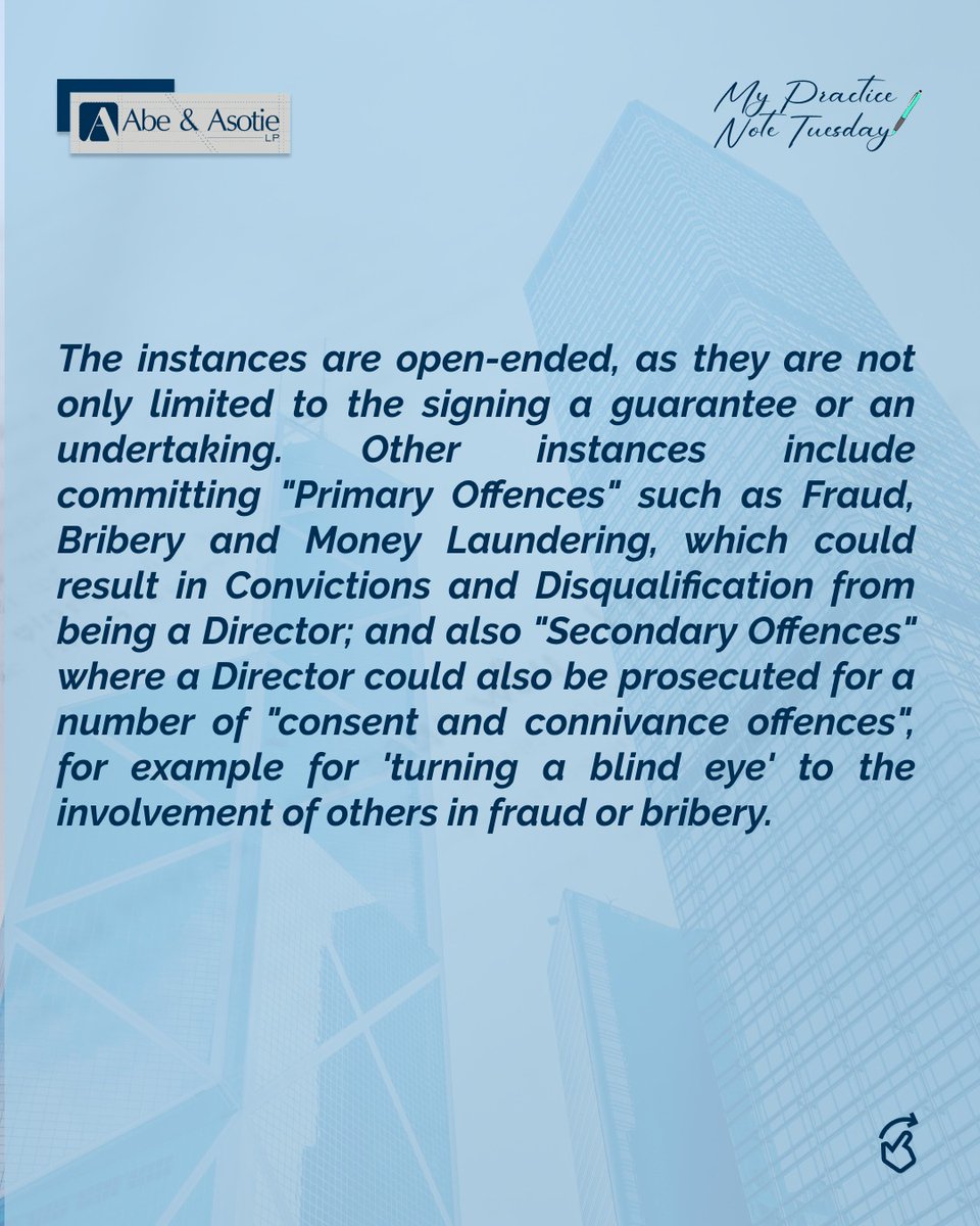 AbeandAsotie's tweet photo. Can directors of a company be directly or indirectly liable for acts of the company? If Yes, under what circumstances? These are the questions that the Court of Appeal answered in today's edition [28.0] of My Practice Note Tuesday. https://t.co/q9AufhI1Yd