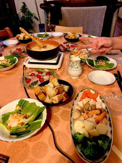 打ち上げチーズフォンデュ!!!! 