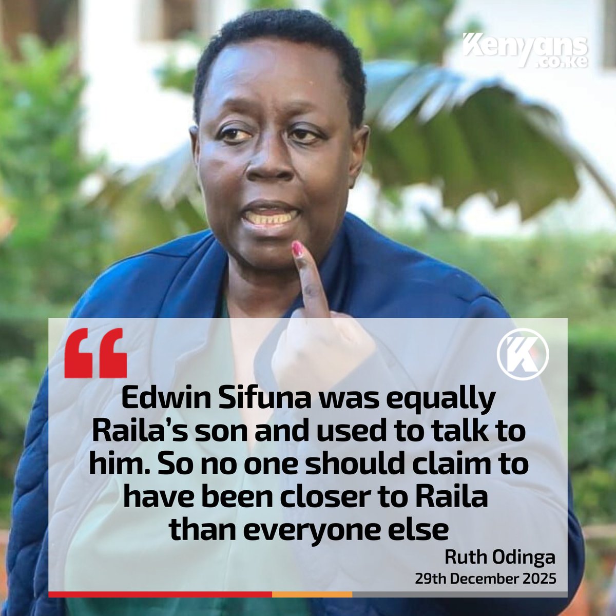Edwin Sifuna was equally Raila’s son - Ruth Odinga