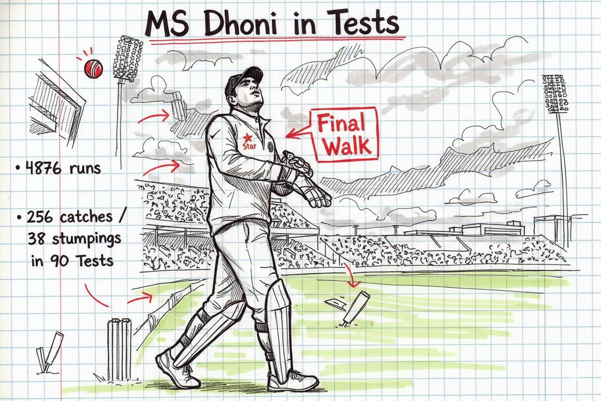 SwaraMSDian's tweet photo. On This Day in 2014, MS Dhoni announced his retirement from Test Cricket. 💔 https://t.co/jH1s83iM4P