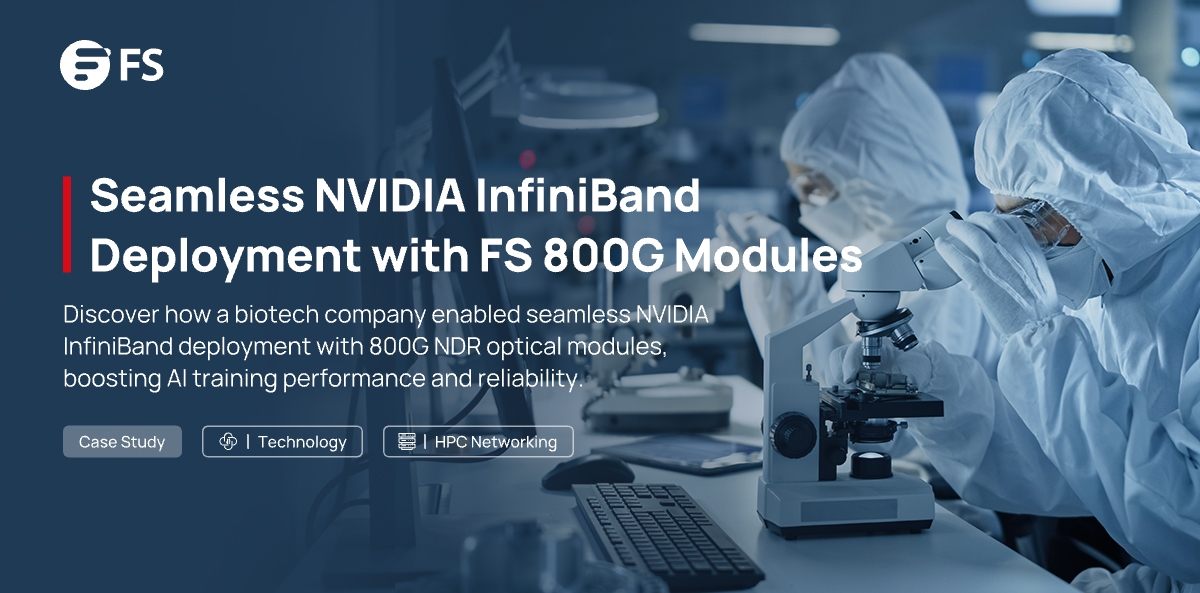 A biotech company upgraded its NVIDIA #InfiniBand fabric with FS 800G modules and 200G AOCs, gaining 100% compatibility with #NVIDIA platforms, stable 396 Gb/s performance per link, and one‑week cross‑region delivery for an urgent DGX B200–#QM9700 rollout. fs.com/uk/case-study/…