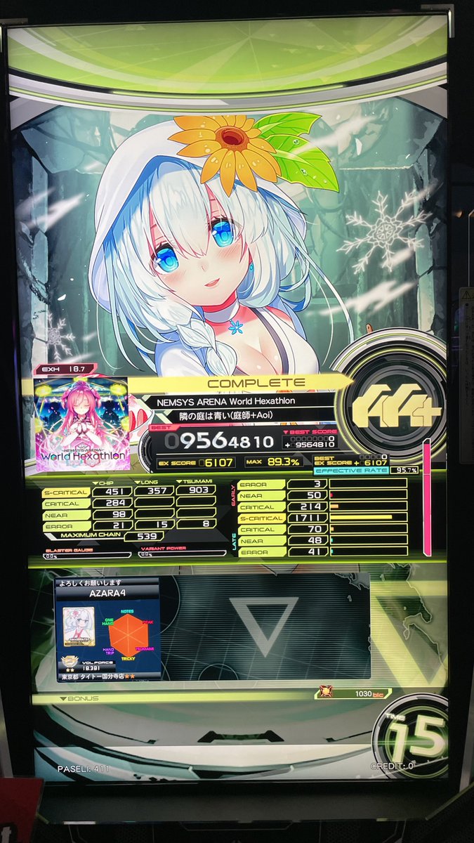 SDVX】レベル詳細化されてるけど、例えば同じ鳥でも18.0と18.7だとVFも