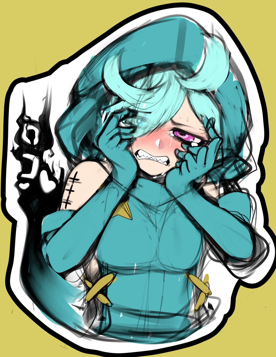 そしてステッカー第4弾ラフ。筆の調子が良いうちにさくさく行っちまうんべさ 