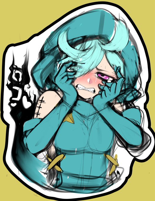 そしてステッカー第4弾ラフ。筆の調子が良いうちにさくさく行っちまうんべさ 