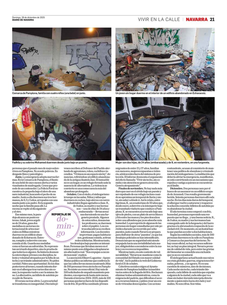 Cuando el Ayuntamiento de Pamplona normaliza el abandono de las personas sin hogar, cada empadronamiento bloqueado y cada billete de autobús para expulsarlas de la ciudad evidencian decisiones políticas que vulneran derechos humanos.
diariodenavarra.es/noticias/navar…