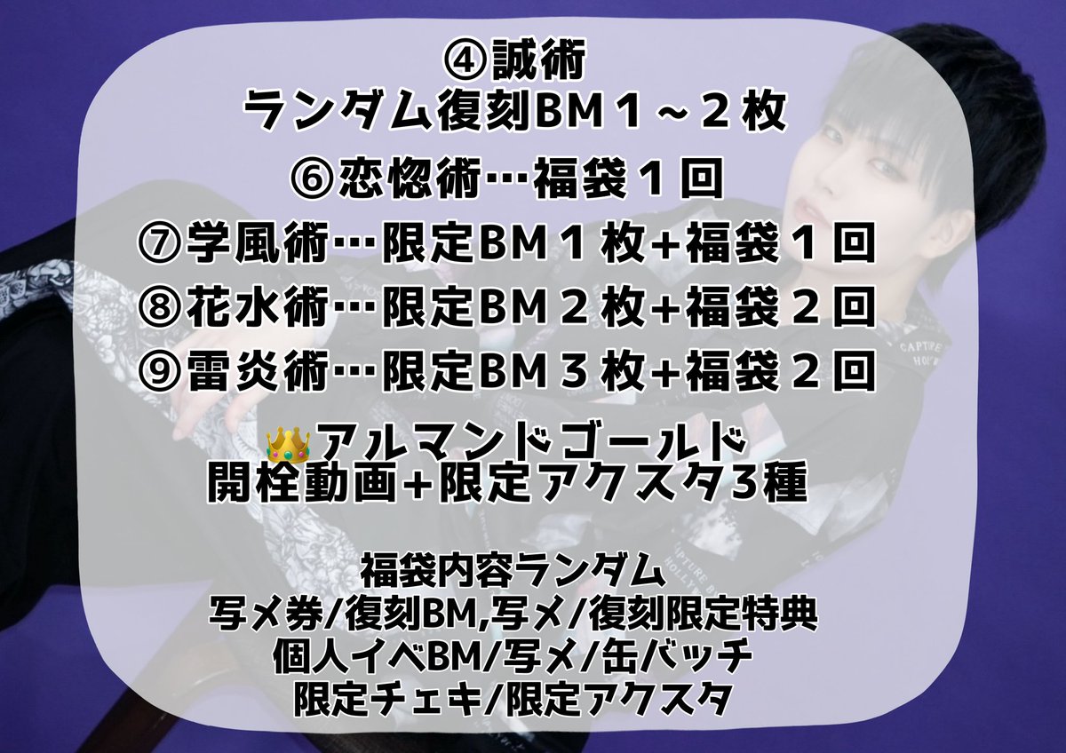 明日の僕のメニューこんな感じ◎福袋の内容は術によって変わってます