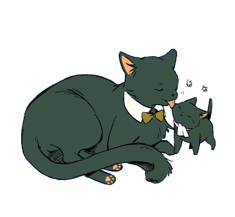 MerlieChen's tweet image. 猫塑理查德和奥利弗上头了orz