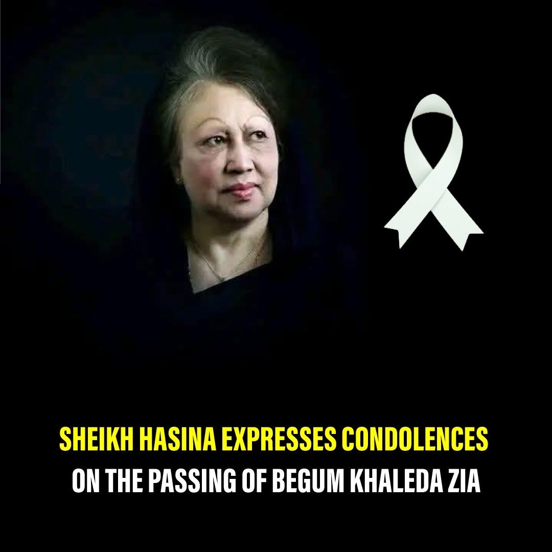albd1971's tweet image. Sheikh Hasina expresses condolences on the passing of Begum Khaleda Zia
-

I extend my deepest condolences on the passing of BNP Chairperson and former Prime Minister Begum Khaleda Zia.

As the first woman Prime Minister of Bangladesh, and for her role in the struggle to…