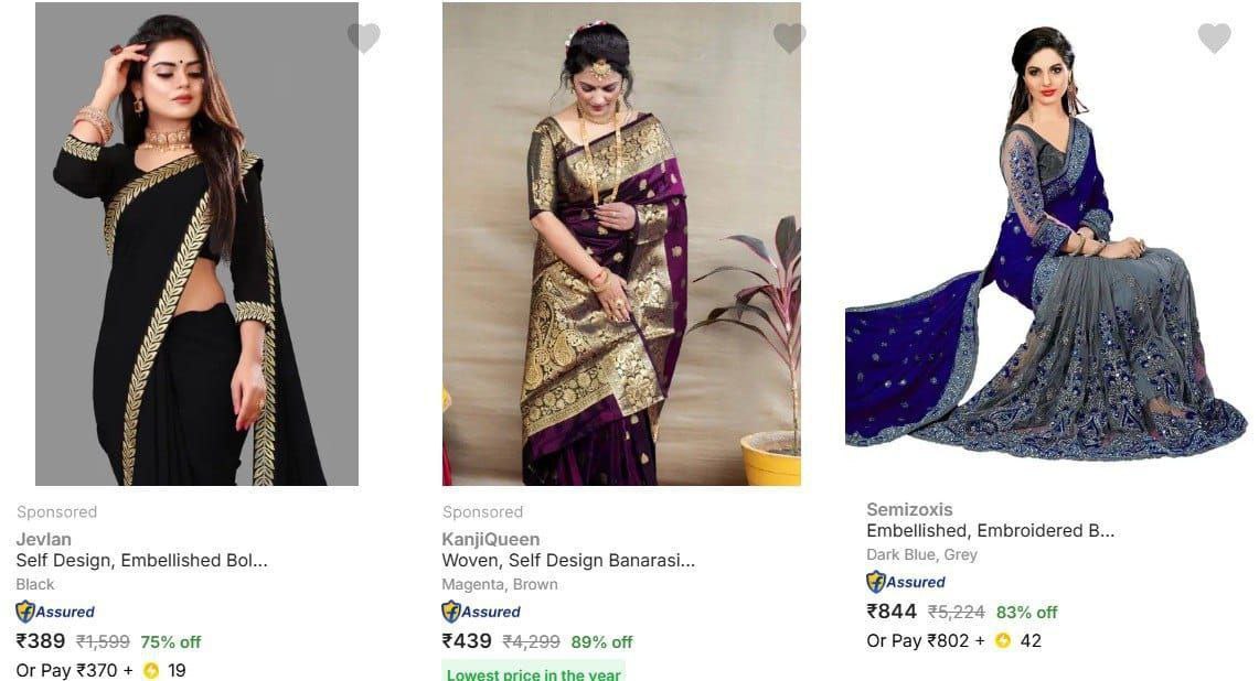 Amazingdeals360's tweet photo. Flipkart Fashion Fest 💥💥

Ethnic Sets Flat Rs.299 https://t.co/QGLiO6Yquc

Festive Ethnic Sets Flat Rs.399 https://t.co/LKzrBqTmpG

Kanjivaram, Banarasi sarees Flat Rs.499 https://t.co/WHhe1MLA3h

Lehenga Cholis Flat Rs.599…

For more 👉 https://t.co/g03VNi1xTZ https://t.co/sYchfQfk4L