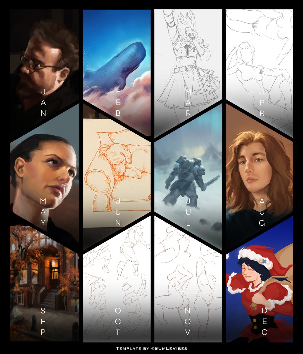 ChoobyArt's tweet photo. 2025 art summary 💪 Onwards to the next year, glhf https://t.co/W7cvz1CtKL