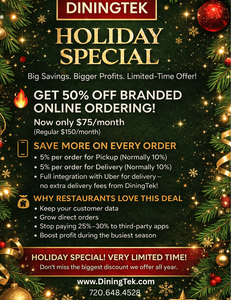 DiningTek's tweet photo. Holiday Special still on! 🎄
Own a restaurant or café?
👉 Sign up before the end of the year!
https://t.co/VtSkBb9Vj7 https://t.co/sBljFZPfSm
