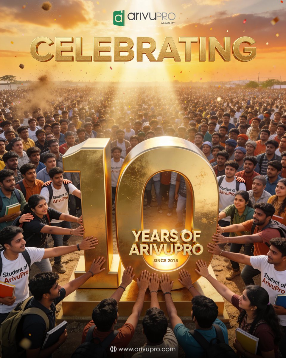 ArivuPro's tweet photo. A Decade of Excellence: Celebrating 10 Years of ArivuPro

A decade completed. The journey continues... https://t.co/gfTsdCotE7