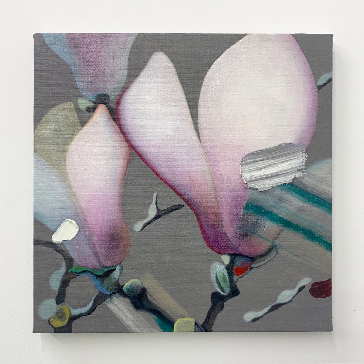 真作保証　荻野 夕奈　白木蓮　油彩　油絵　アート　芸術　絵画 真作保証 荻野 夕奈 白木蓮 油彩 油絵 アート 芸術 絵画 真作保証