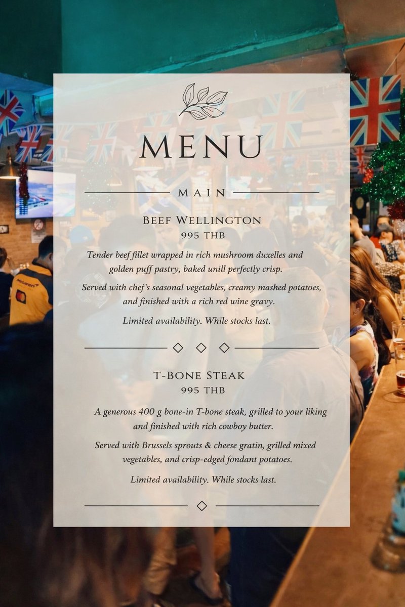 Special NYE menu available from tomorrow till it’s gone!