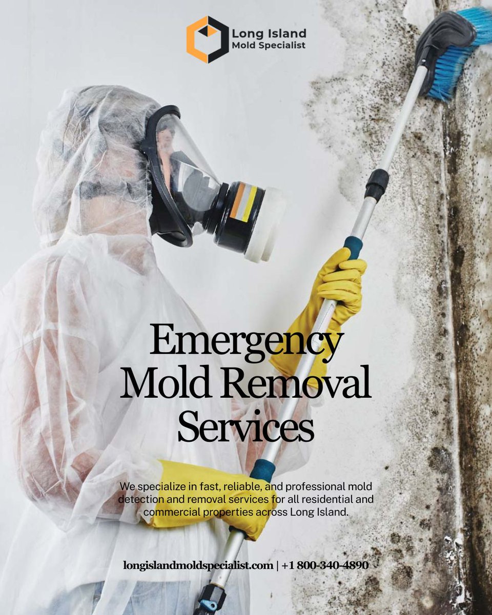 When mold shows up uninvited, every minute matters. 🕒
Our emergency #moldremoval protects homes &amp; businesses across #LongIsland with fast, safe &amp; precise service - from detection to full removal.
Don’t let mold take control. Breathe easy again today.

📞 +1 800-340-4890