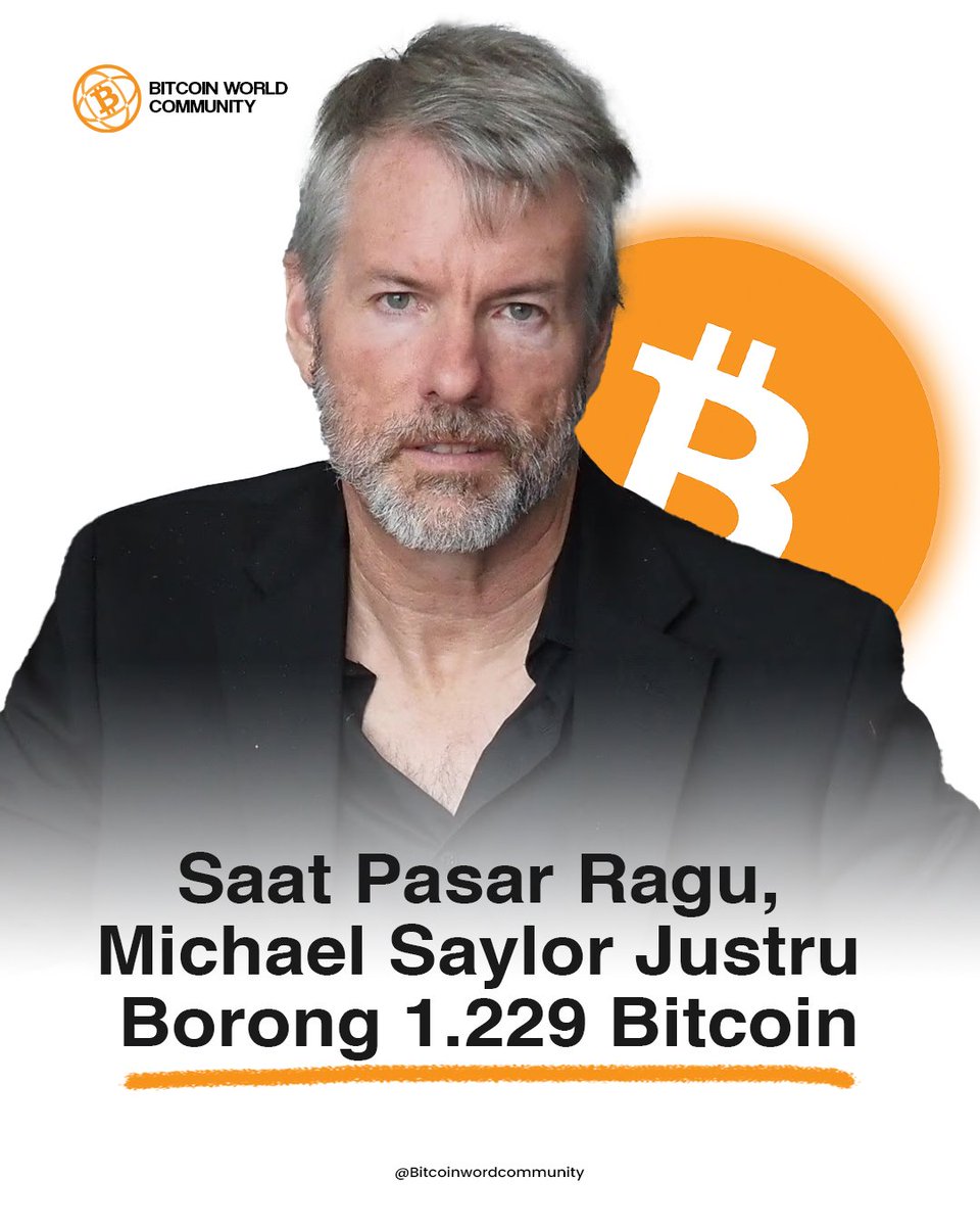 Bitcoinworldcom's tweet photo. Masih konsisten.
Saat banyak yang ragu, Michael Saylor justru tambah koleksi Bitcoin.
1.229 BTC diborong senilai Rp1,8 triliun.
Bullish atau nekat? 

#BitcoinWorldCommunity #Bitcoin #MichaelSaylor #CryptoNews https://t.co/D7zPZhDfx6