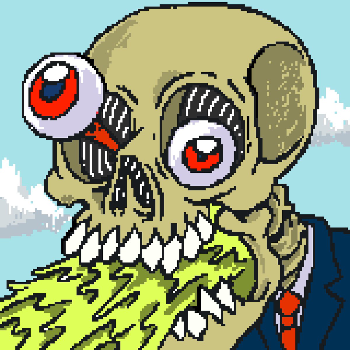 SickSkullGang's tweet image. Pixel puke apocalypse now on OpenSea 
#openseanfts #polygonnft