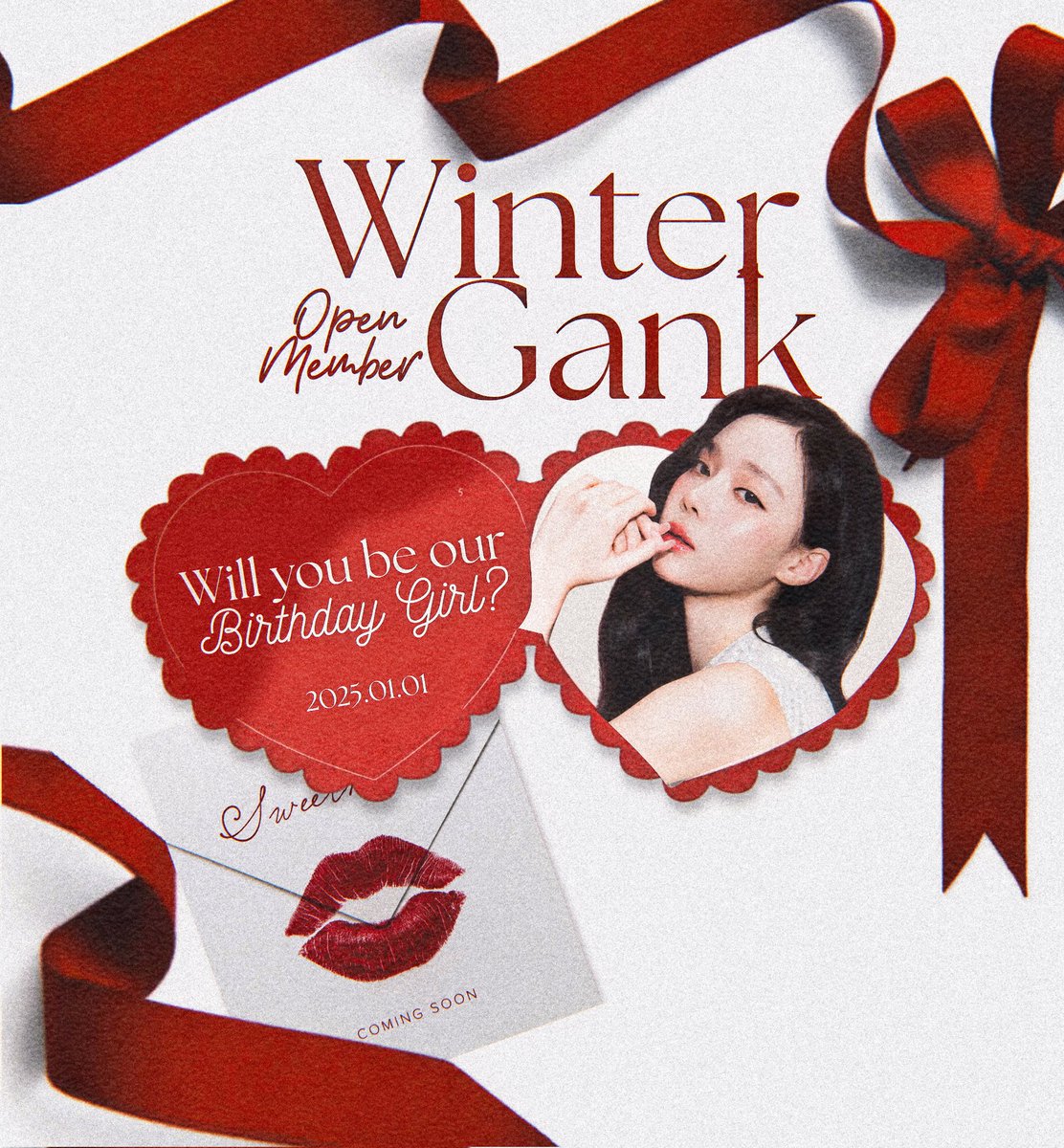WINTERGANK's tweet image. ⠀⠀
𖣁..   Like  a  soft   𝗪𝗶𝗻𝘁𝗲𝗿   breeze   of   tiny snowflakes,  these  words  find  you  at  the year’s gentle ending, wrapped in sparkling red ribbons.  With warm hearts and new hopes, we welcome you into our 𝘧𝘢𝘮𝘪𝘭𝘺’𝘴 embrace.   Ⳋৎ ֹ   ֢ 
⠀⠀
