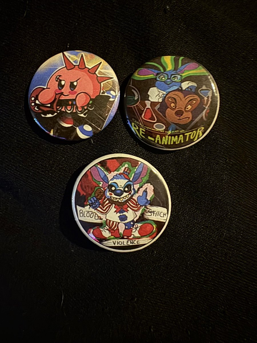 After lots of hard work and learning how to use the machine, I’m very proud to say the first wave of buttons will now be available to purchase at shows! 1” diameter buttons with metal backings are pictured. 💜 #buttons #buttonsforsale #kaoticaf #ragearmy #newmerch