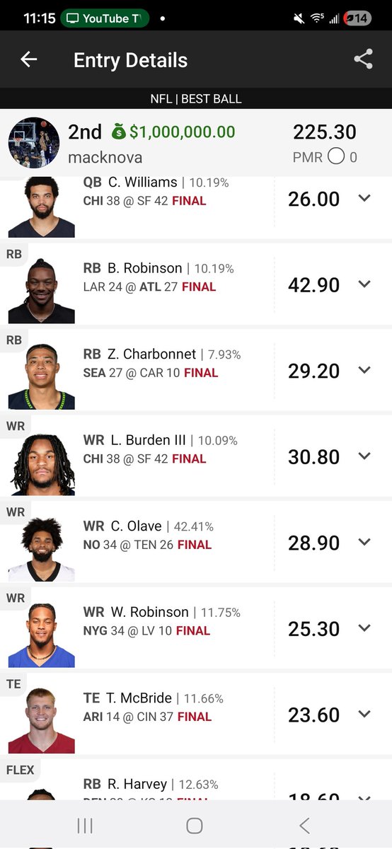 MackNova's tweet image. I just won a million dollars playing best ball fantasy football on DraftKings.com.