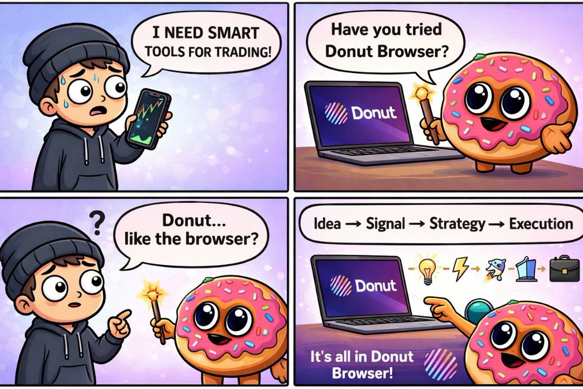 Chasing hype is easy.
Finding real signal in the chaos? That’s hard.
Donut helps traders filter noise, read momentum, and execute with clarity when it matters most. Trade smarter. Not louder. 🍩✨ <a href="/DonutAI/">Donut</a>