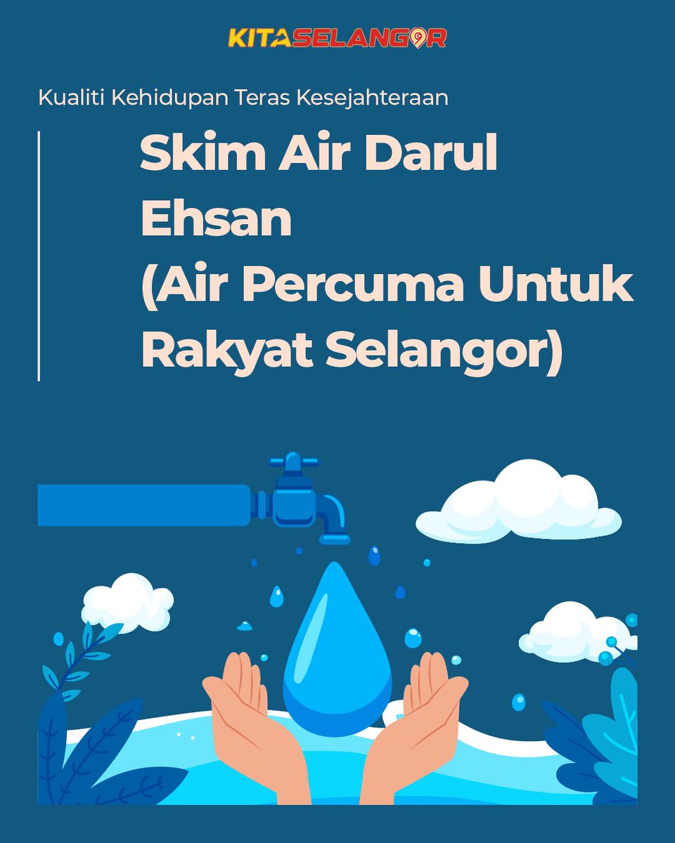 AmirudinShari's tweet image. Alhamdulillah, had pendapatan Skim Air Darul Ehsan (SADE) sekarang telah dinaikkan daripada RM5,000 kepada RM6,000 supaya lebih ramai keluarga terus dibantu dengan diberi air bersih percuma.Setiap tahun kos SADE mencecah RM52.7 juta.

Bantuan air percuma disasarkan kepada mereka