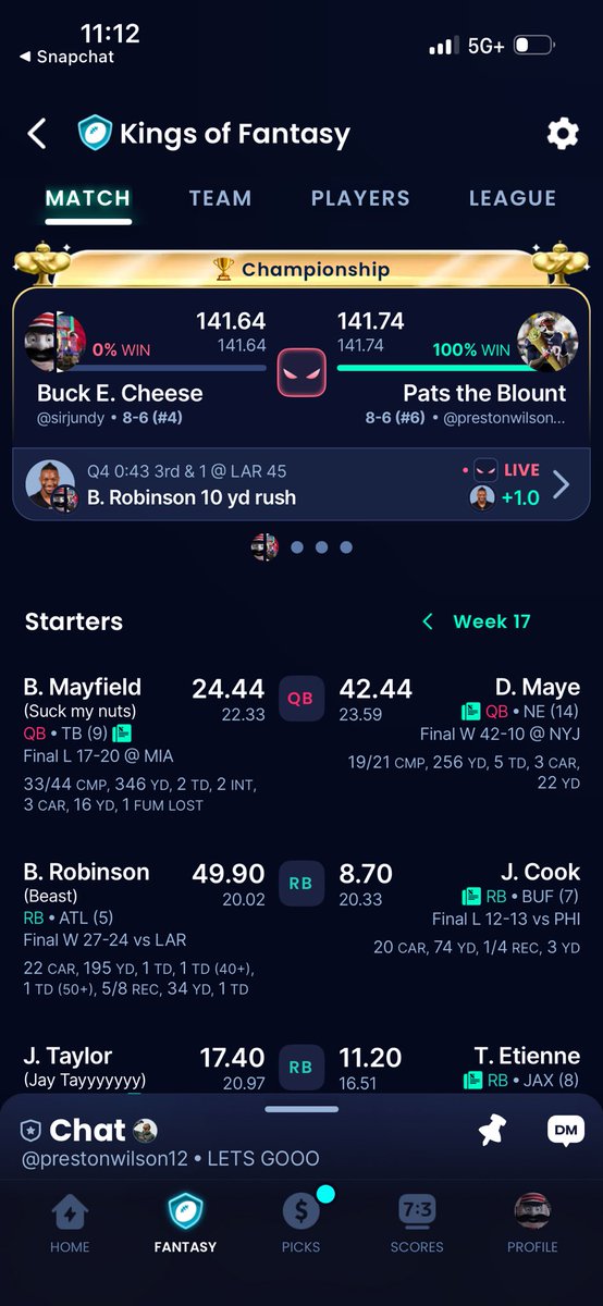 JMoore_54's tweet photo. @NFLFantasy Please give a stat correction https://t.co/ZjprH4Ps1o