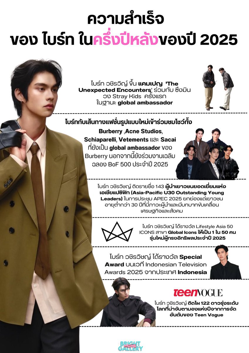 รวบรวมความสำเร็จของ ไบร์ท วชิรวิชญ์  ตลอดทั้งปี 2025

#bbrightvc