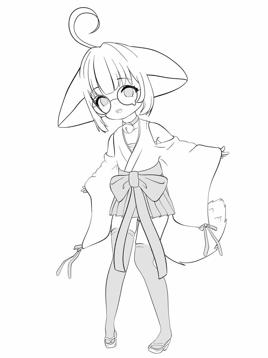 choc_mentha's tweet photo. 線画できた！
今日はBlenderから離れてお絵描き
#rkgk #イラスト #卯月咲楽 https://t.co/64IRrQF1oc